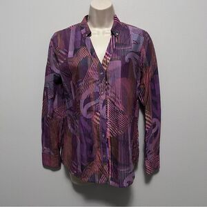 Robert Graham Purple Paisley Cotton Button-Up Shirt Size S